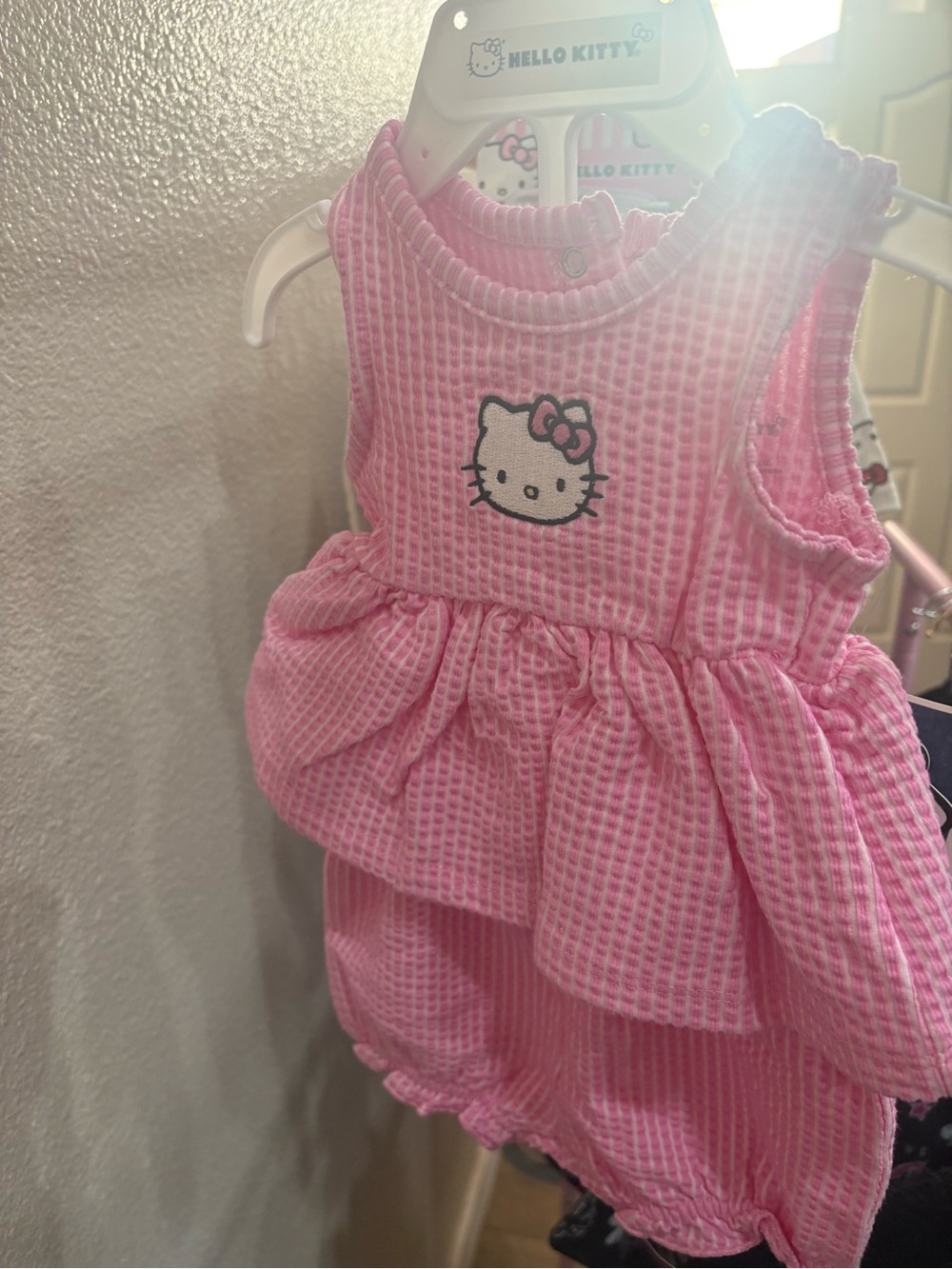 Hello Kitty Pink Waffle Knit Matching Set